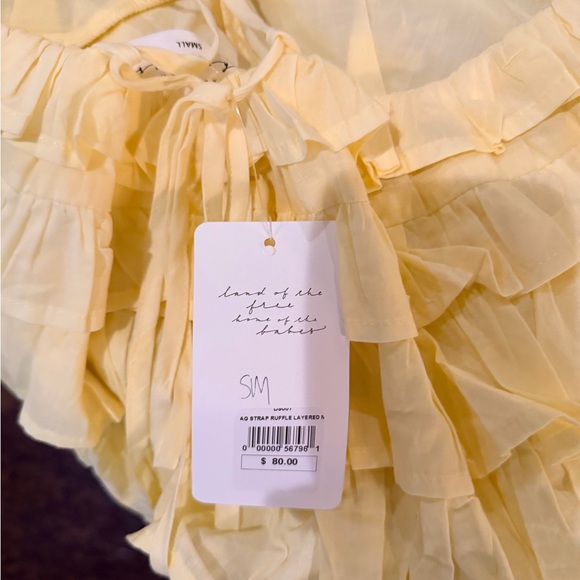 American Threads Yellow Ruffle Mini Dress - Picture 2 of 2